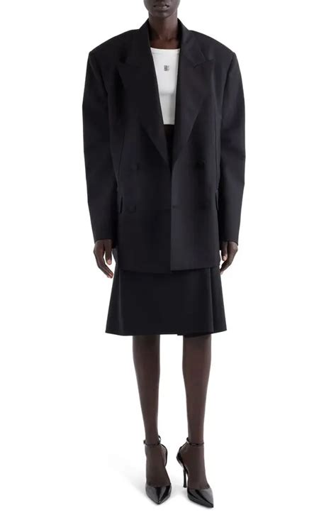 givenchy wool blazer|Givenchy Double Breasted Oversize Wool & Mohair Blazer.